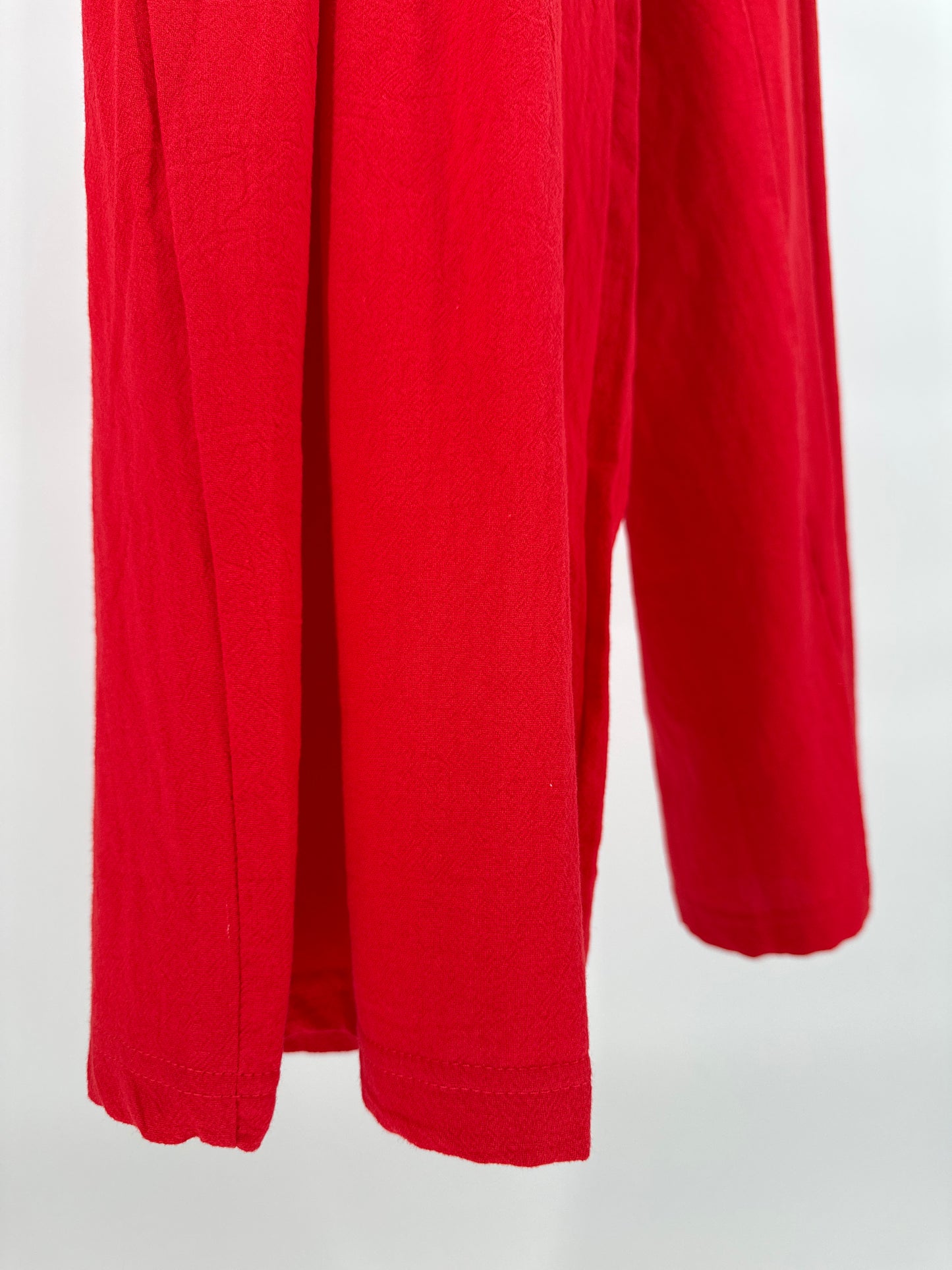 Red Straight Loose Pants