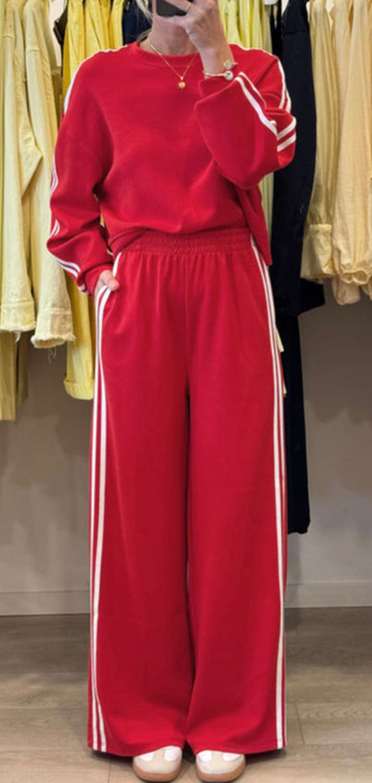 Red and White 2 Piece Warm Up Set