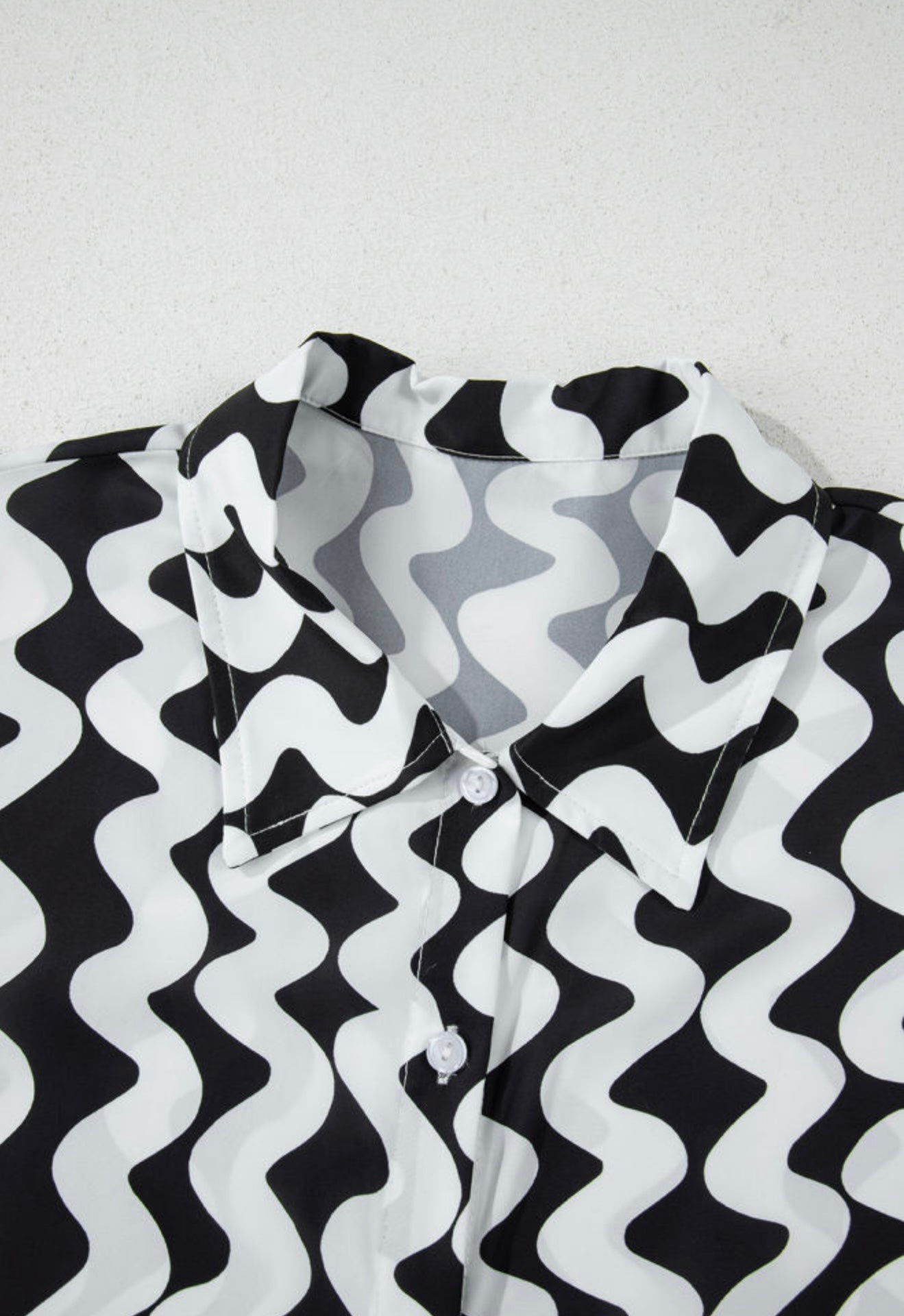 Cover Up Button Up Top in Black and White