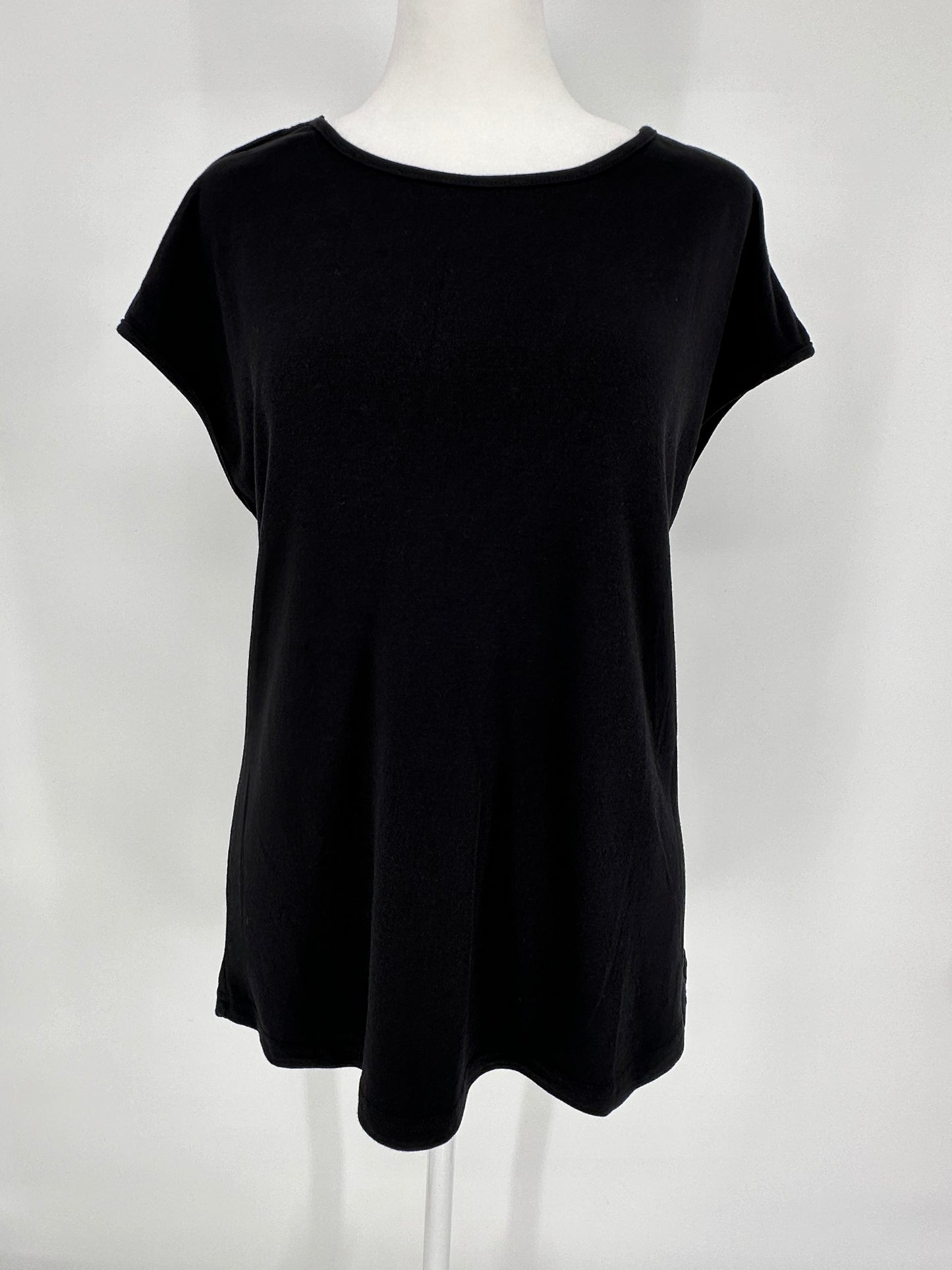 Black Top with Pearl Embellished Deep V Back