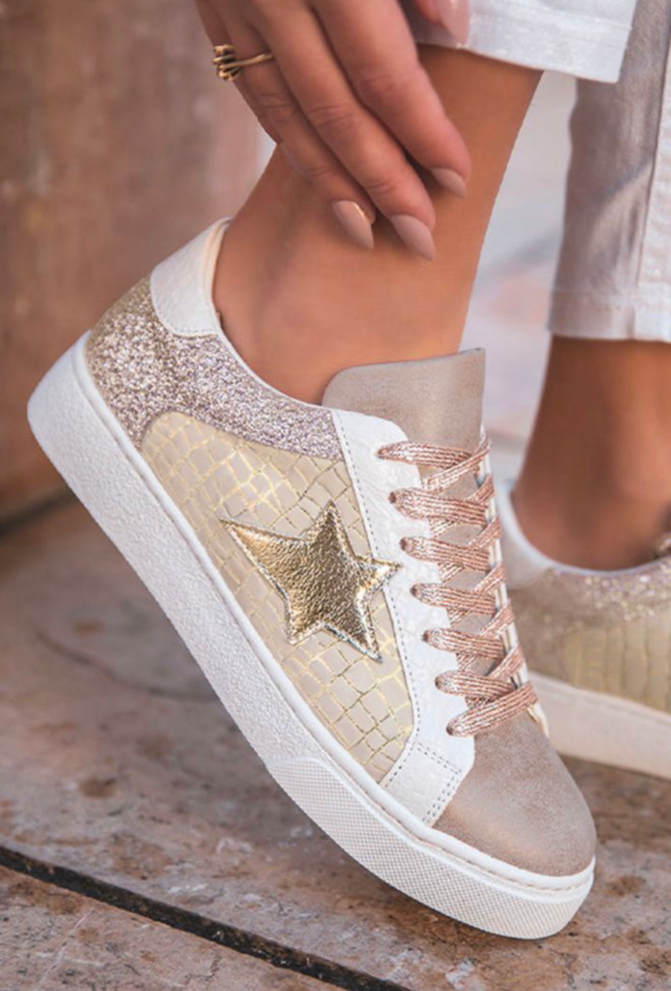 Star Embellished Trendy Sneakers