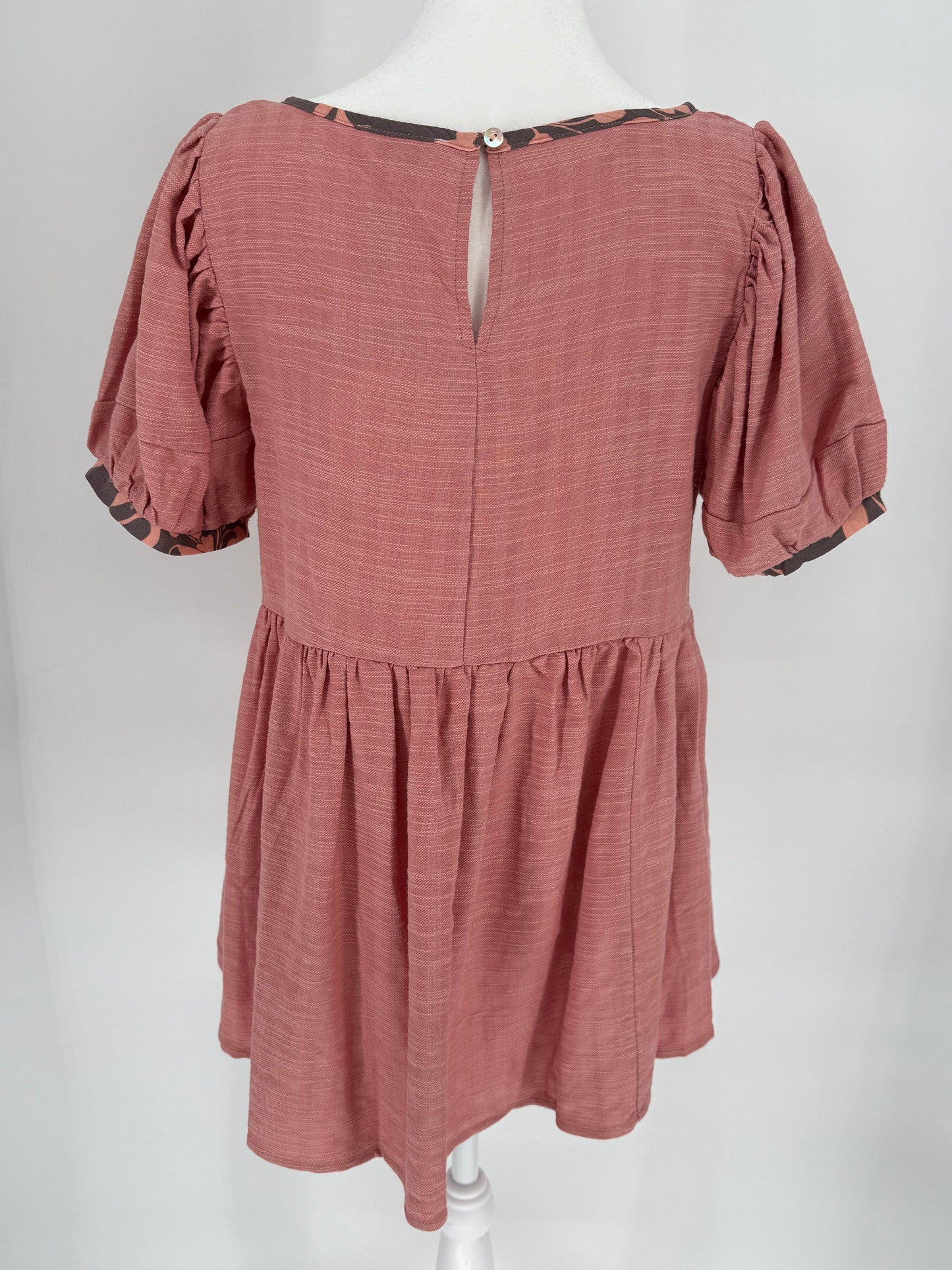 Umgee Mauve Top with Gray Contrast
