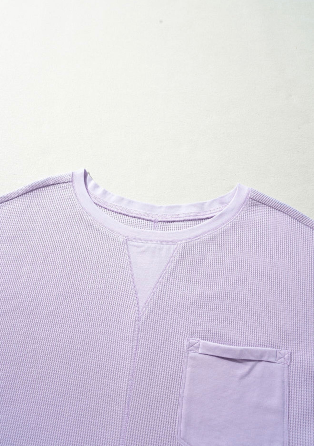 Purple Waffle Weave Top with Pocket
