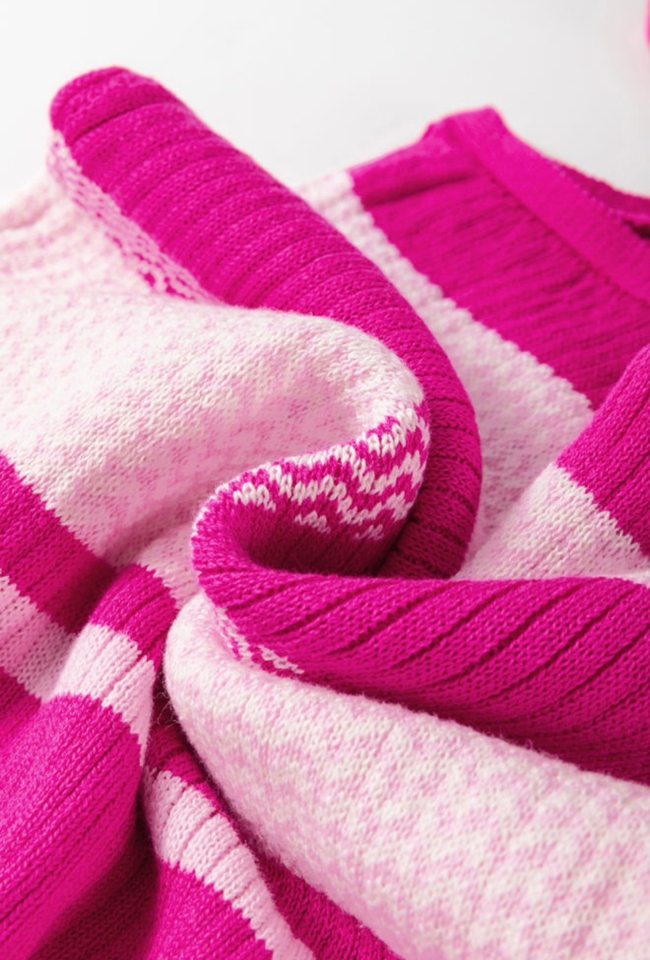 Pink Striped Sweater Tank with Adjustable Straps