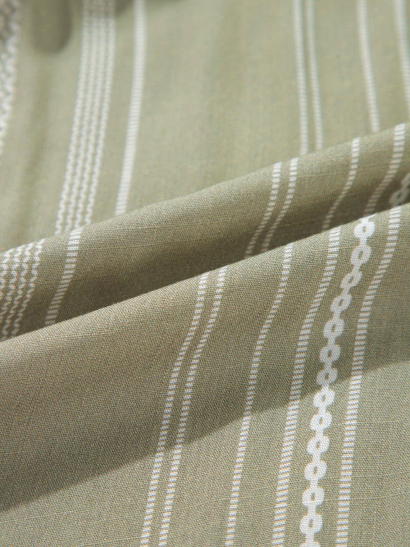 Green Top with Cap Sleeves and Subtle White Stripe