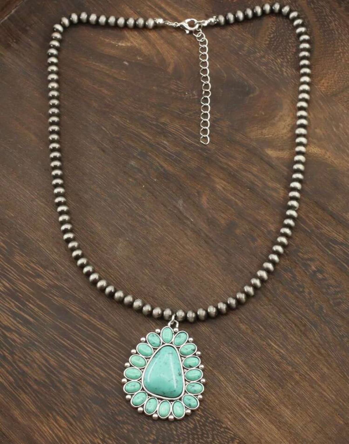 NBFTS Faux Turquoise and Navajo Bead Necklace