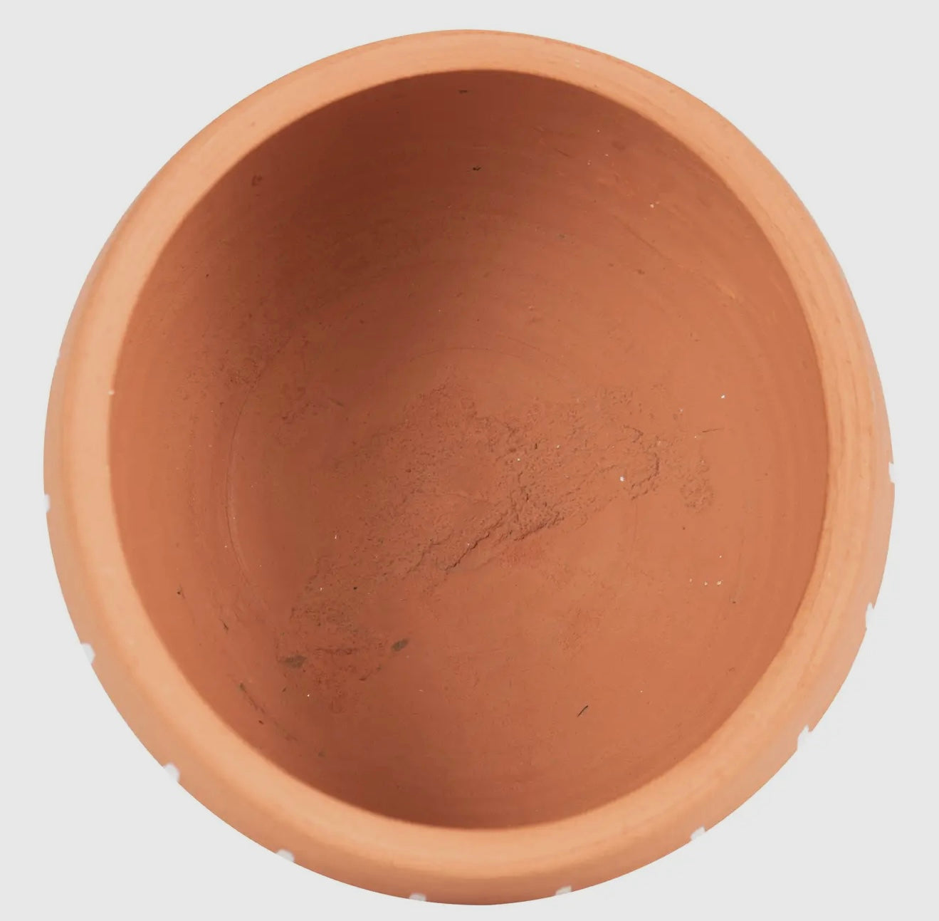 Terracotta Planter with White Tic Mark Accents