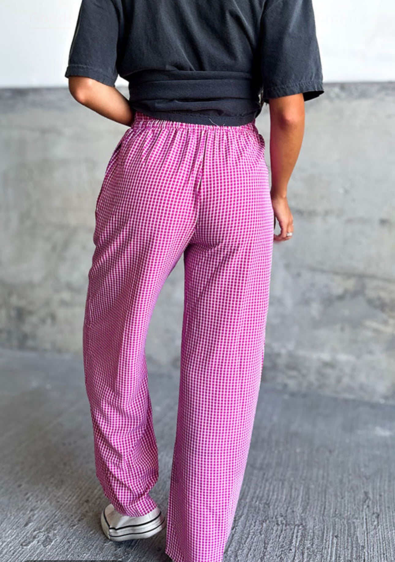 Pink Elastic Drawstring Waist “Boxer” Pants