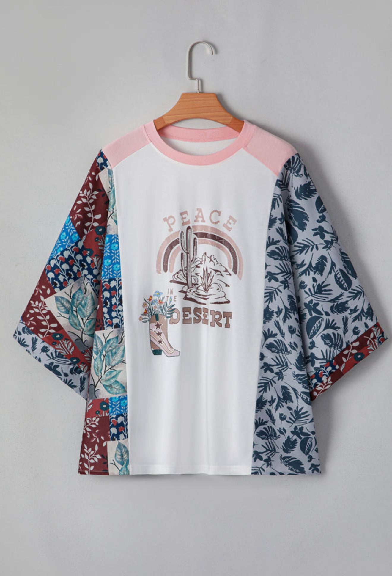 PEACE Western Style Top with Dolman Style Sleeves
