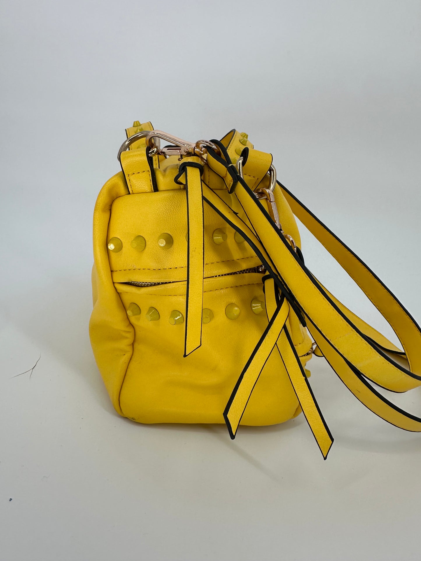 Bright Yellow Purse with Brads for Detail