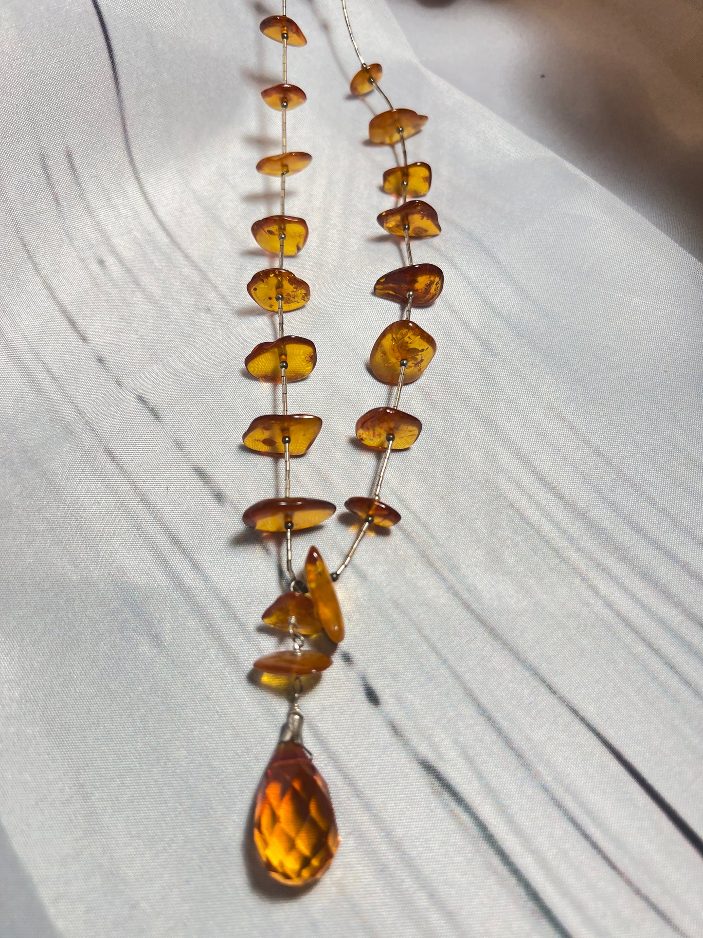 Burnt Orange Stone Necklace