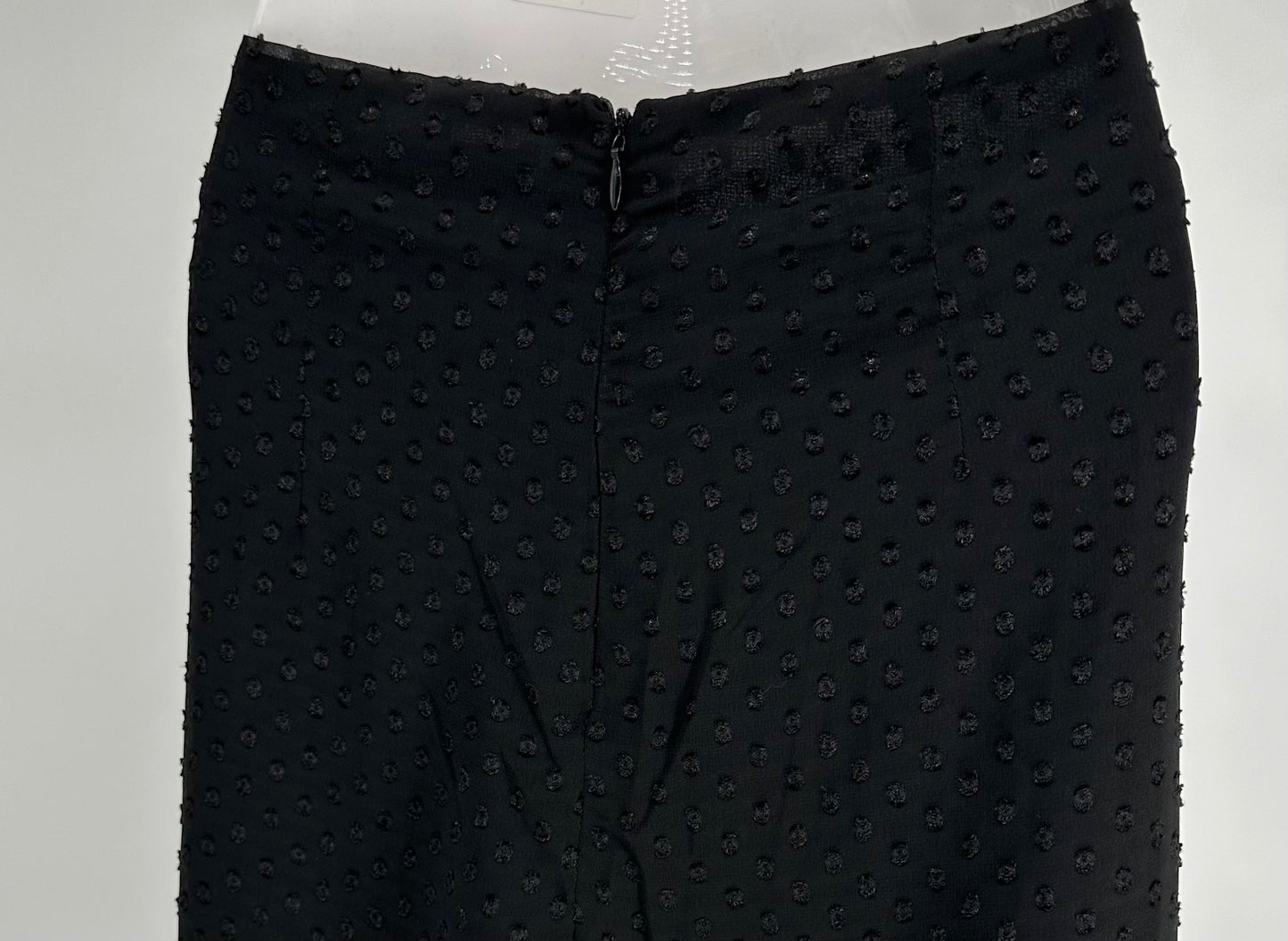 Black Swiss Dot Sheer Leg Pants