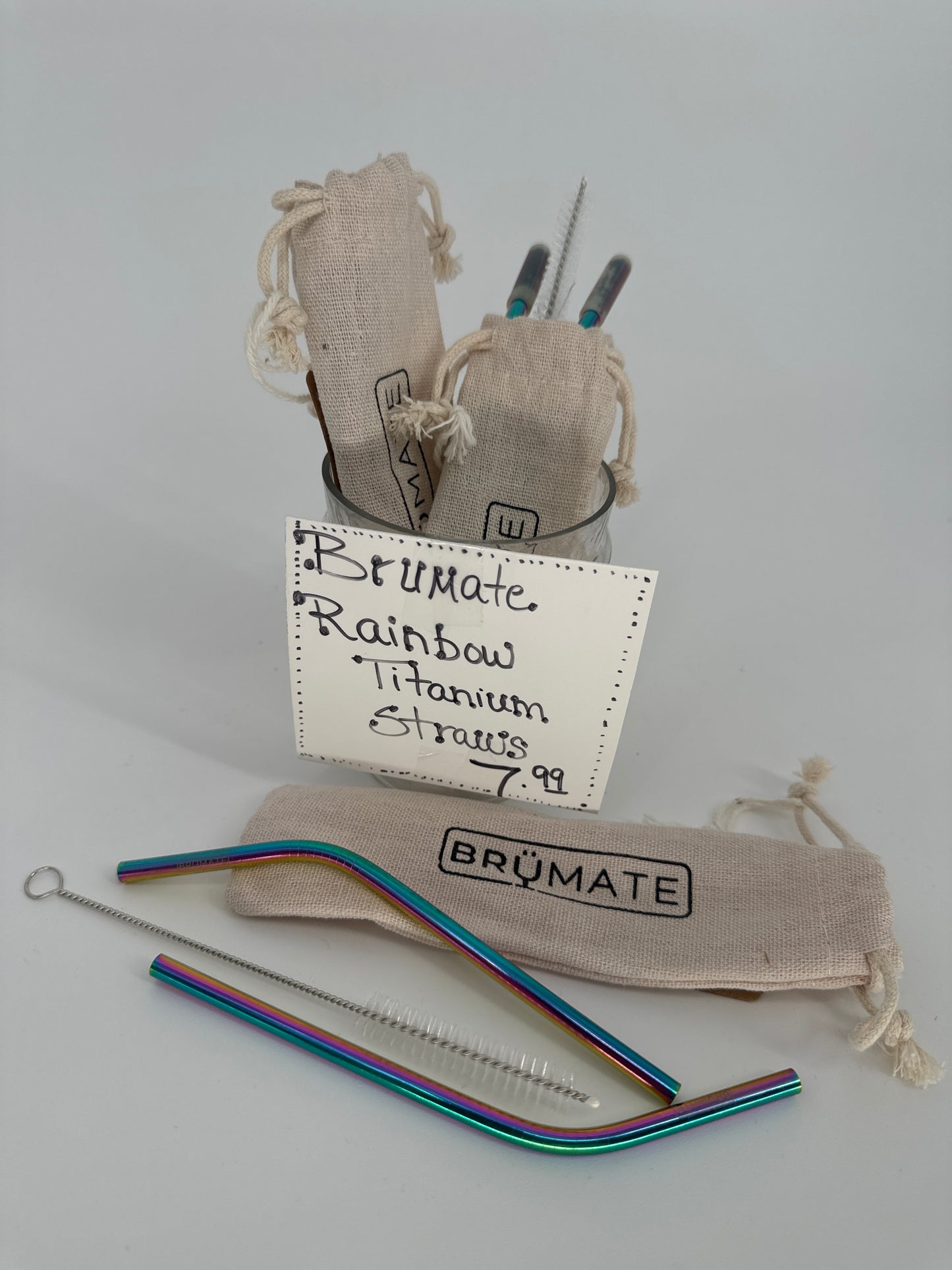 BRUMATE Rainbow Straw Set Titanium
