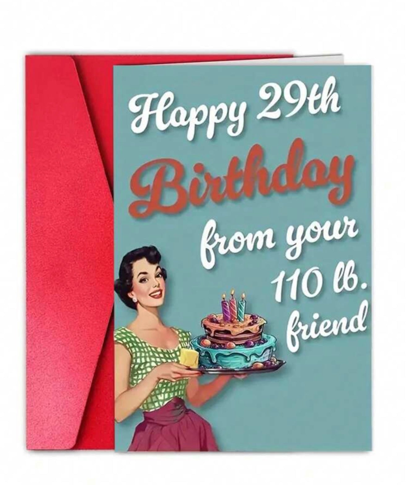 Happy 29th Birthday……(Blank inside) Greeting Card