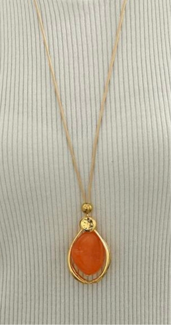 30 in. length Tennessee Orange Accent Pendant Necklace