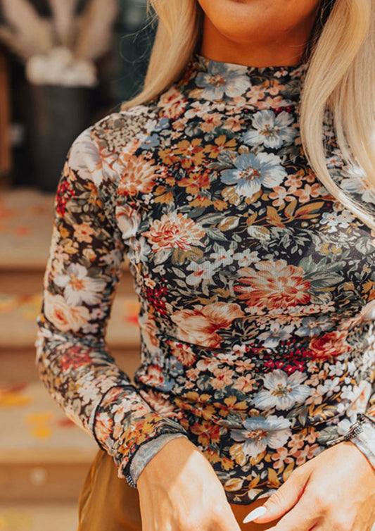 Floral Sheer Mesh Top