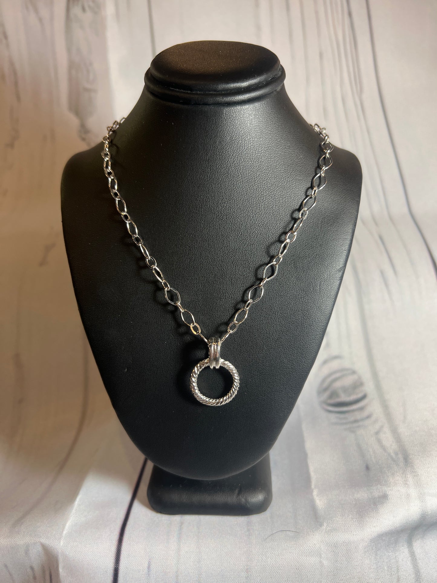 Long silver link necklace with Pendant or Reading Glasses Hoop |Seasons Jewelry