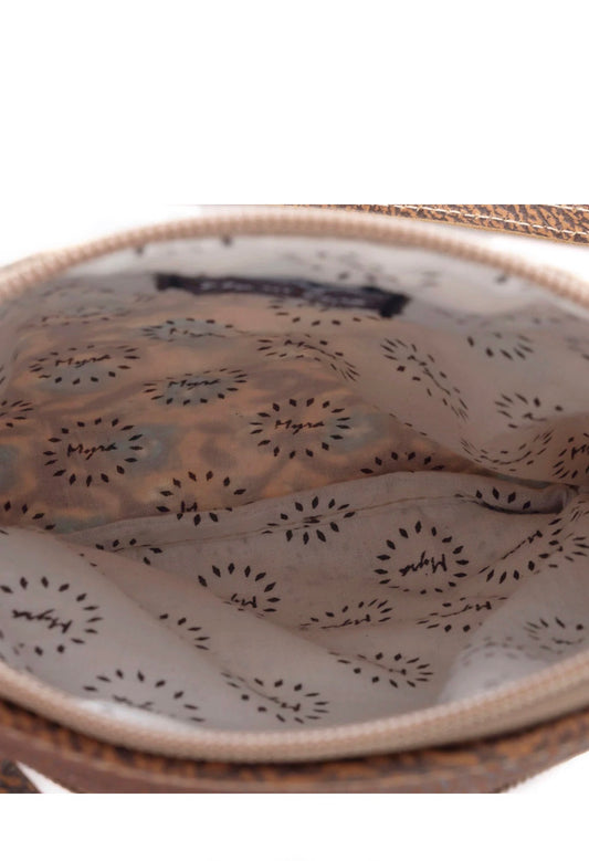 MY12 MYRA BRAND San Ysidro's Fall Print Small Crossbody Bag with Outer Zip Pocket, Leather Accents and Adjustable shoulder/crossbody Strap