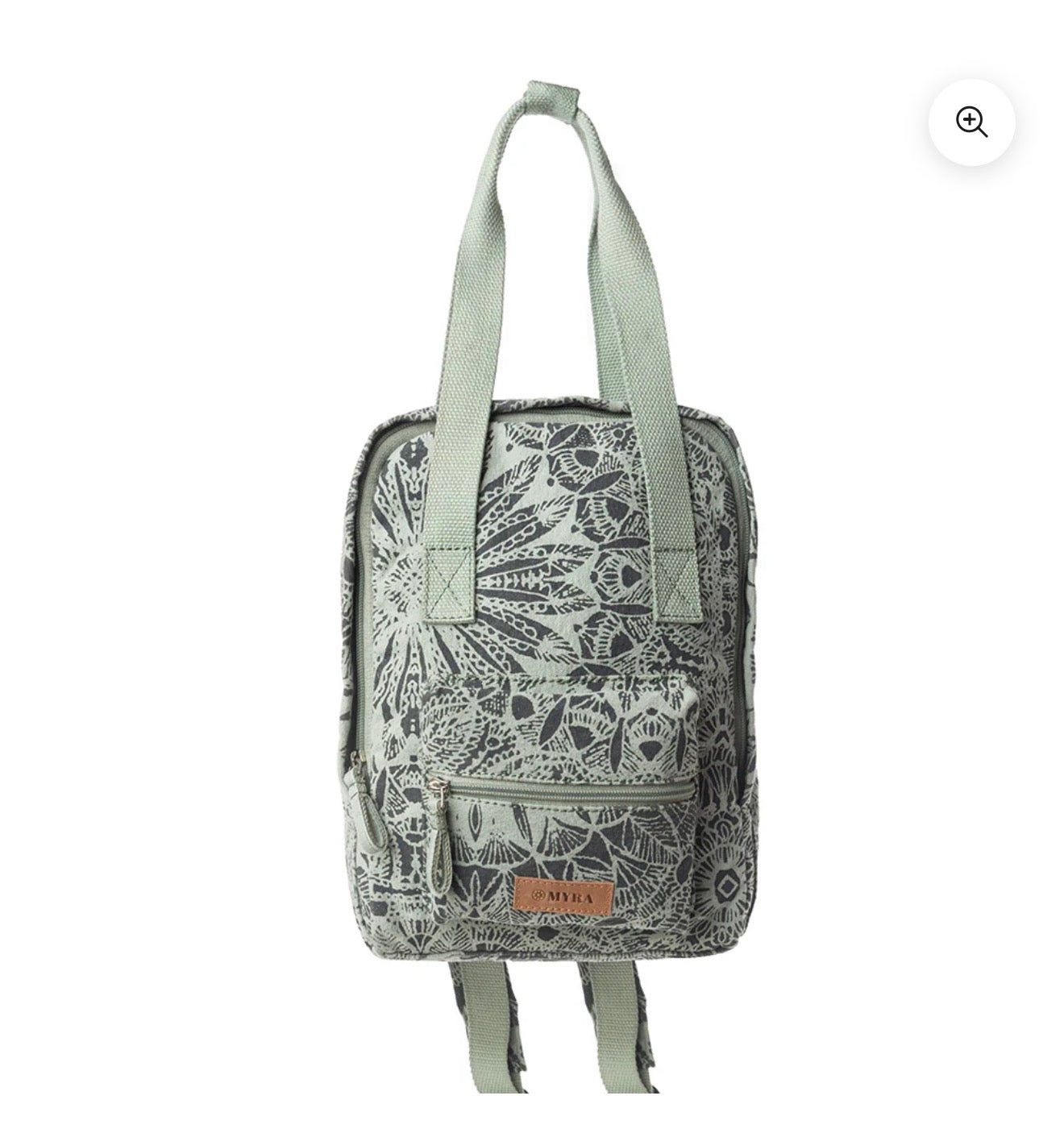 MY8 MYRA BRAND Juniper Sage Backpack Purse with Forrest Lace Details