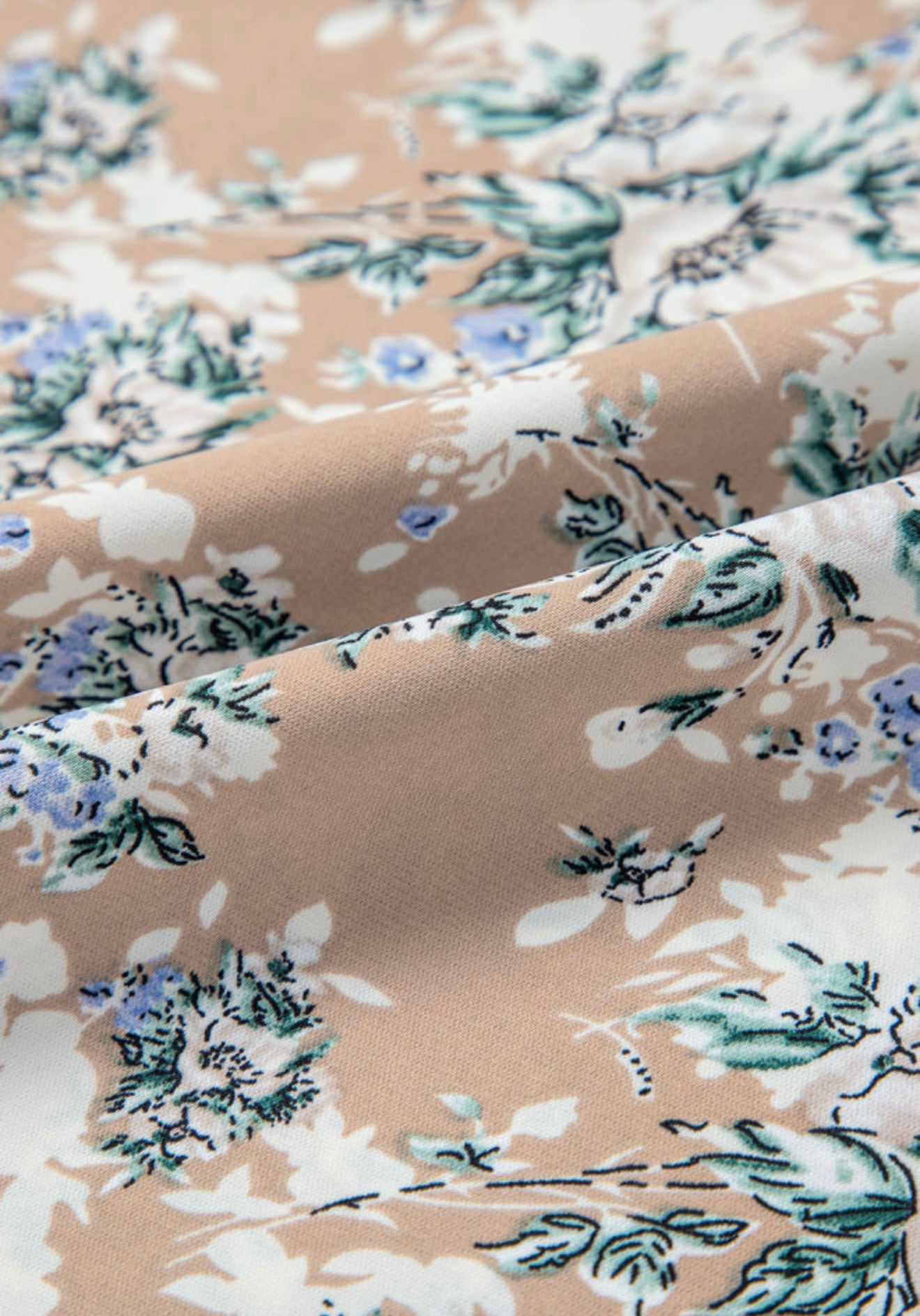 Khaki Floral Print Maxi Dress