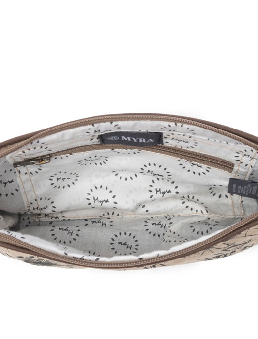 MY3 MYRA Dainty Delight Printed Canvas Bag with Outer Zipped Pocket, Wristlet Strap and Removable Shoulder strap