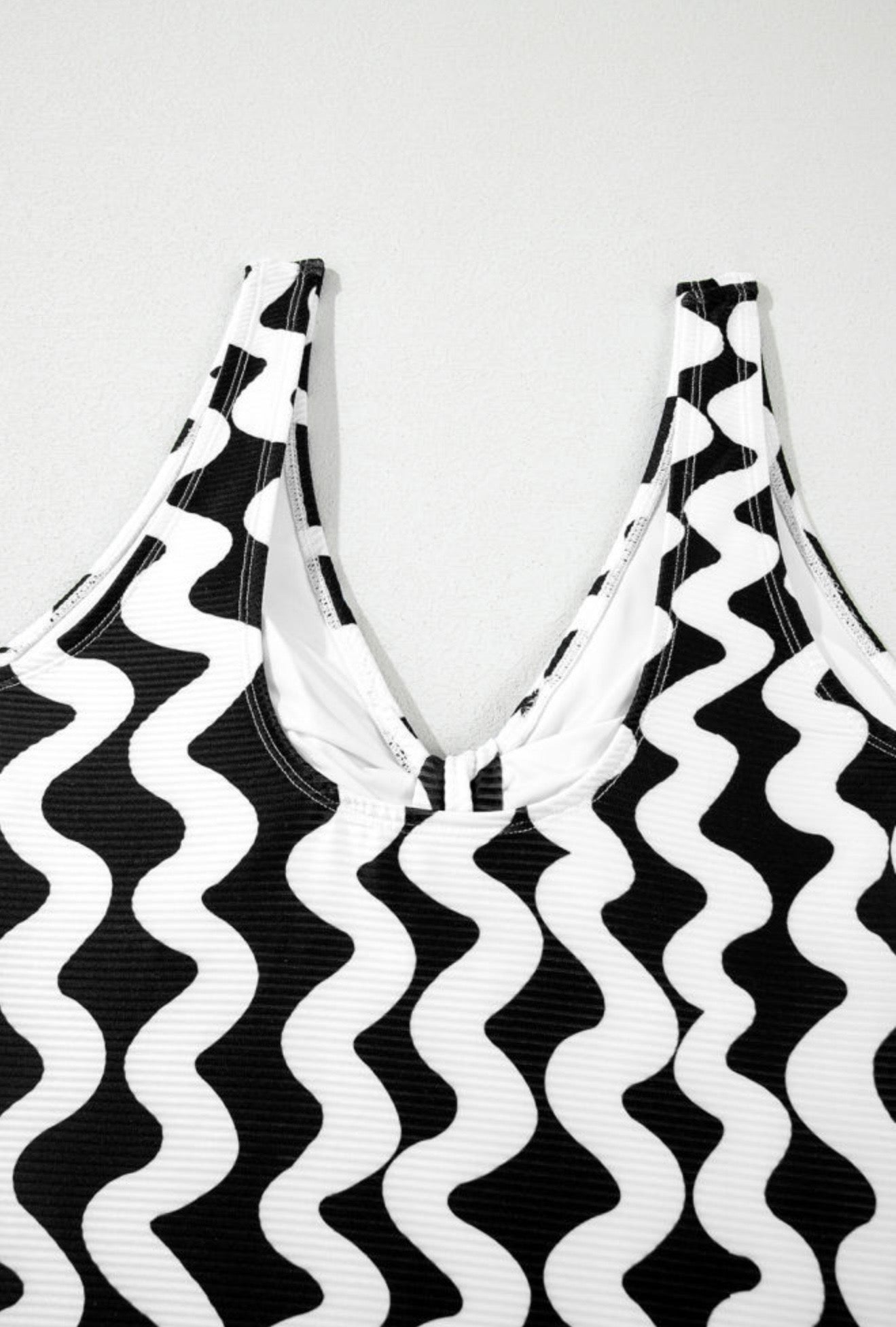 Navy and White One Piece Bathing Suit