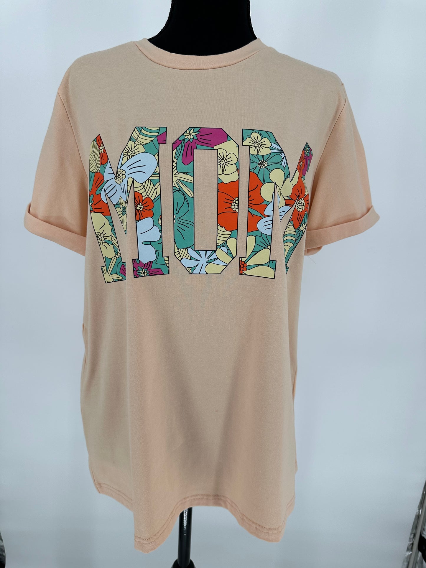 MOM T-Shirt with Cuffed Sleeves