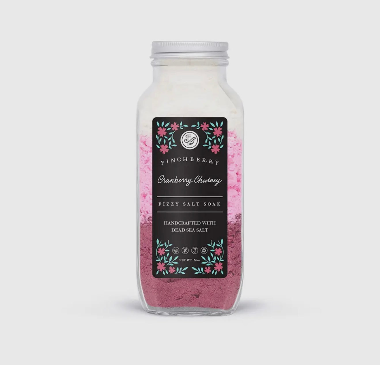 Finchberry Cranberry Chutney Scented Fizzy Salt Soak Crystals