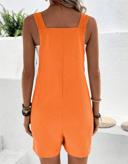 Orange Romper with Knot Tie Straps