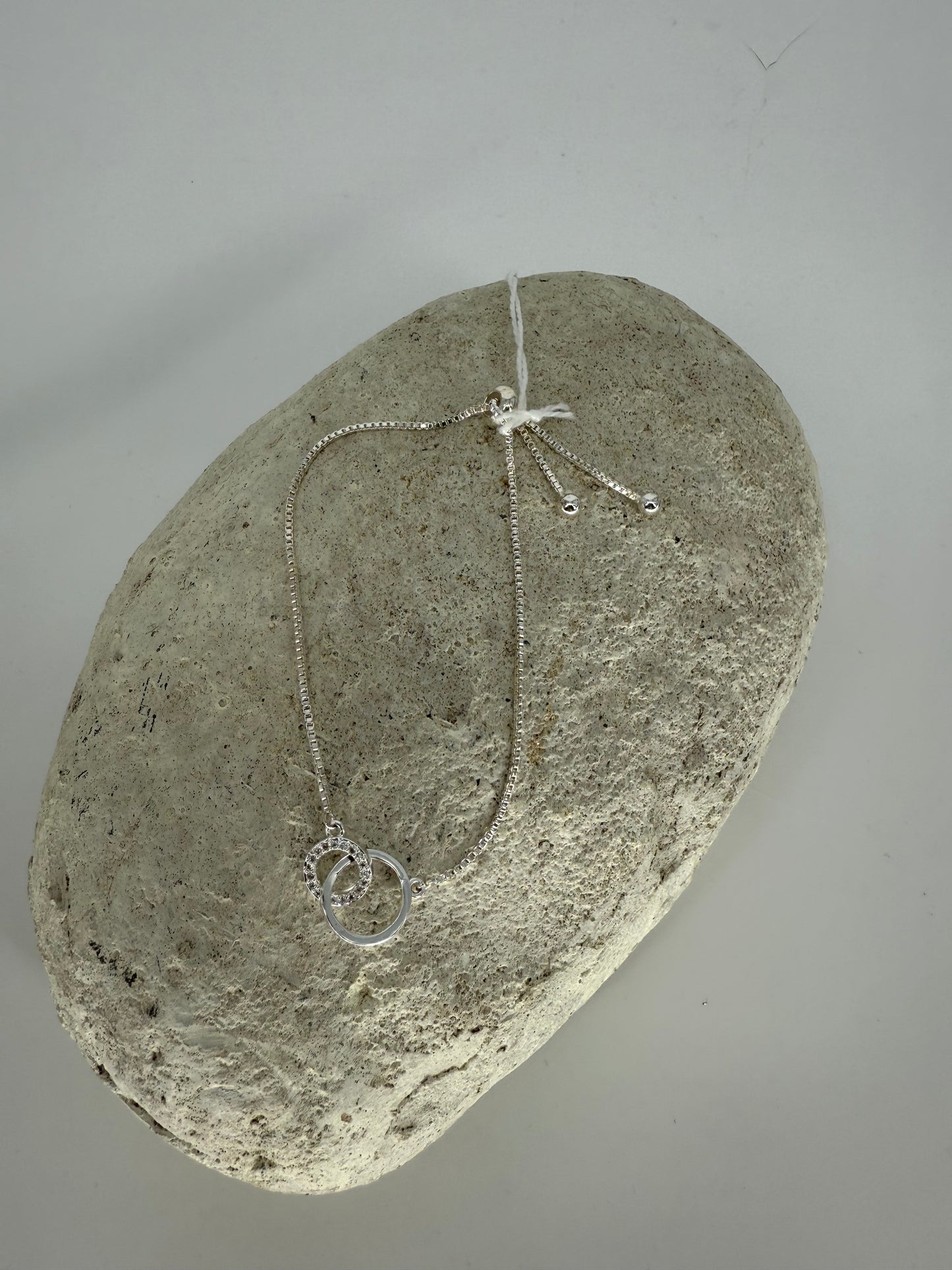 Trezo Silver Double Ring Minimalist style Necklace, Bracelet, and Earrings