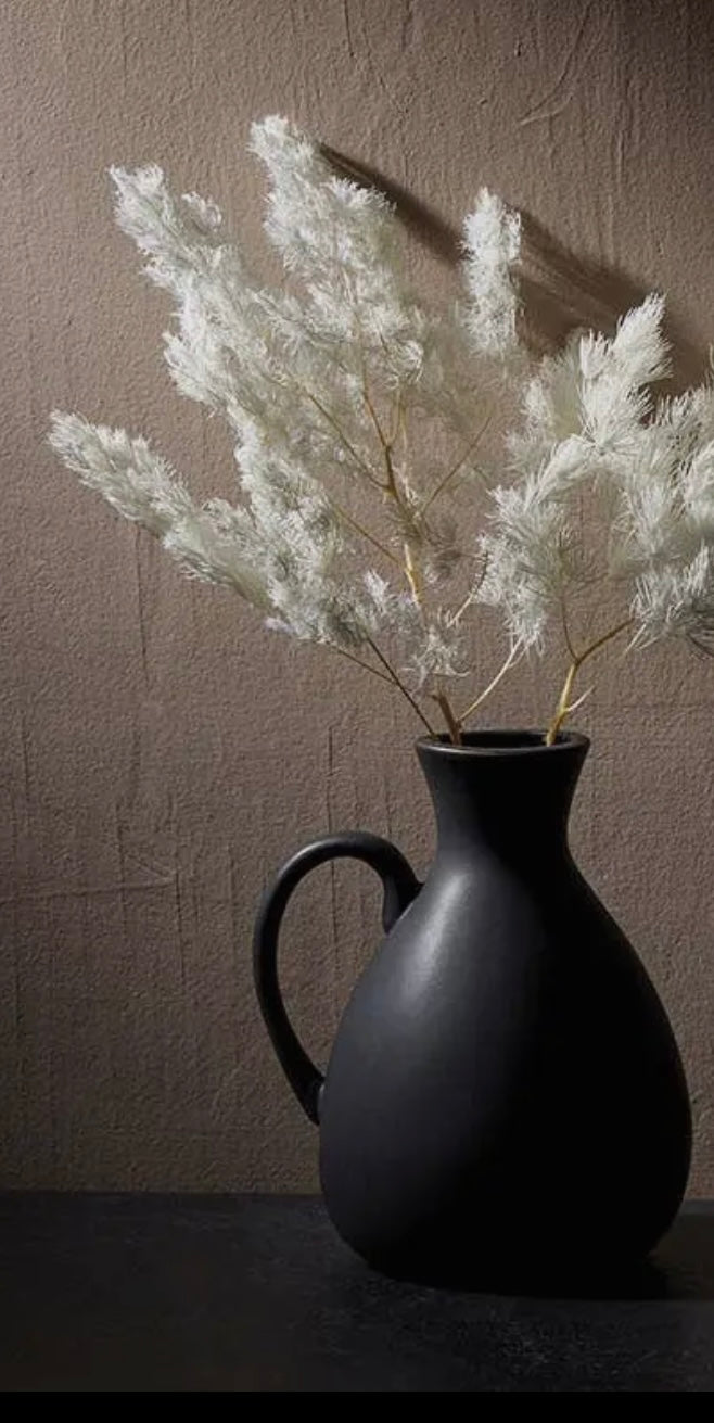 Black Ceramic Pitcher Style Vase