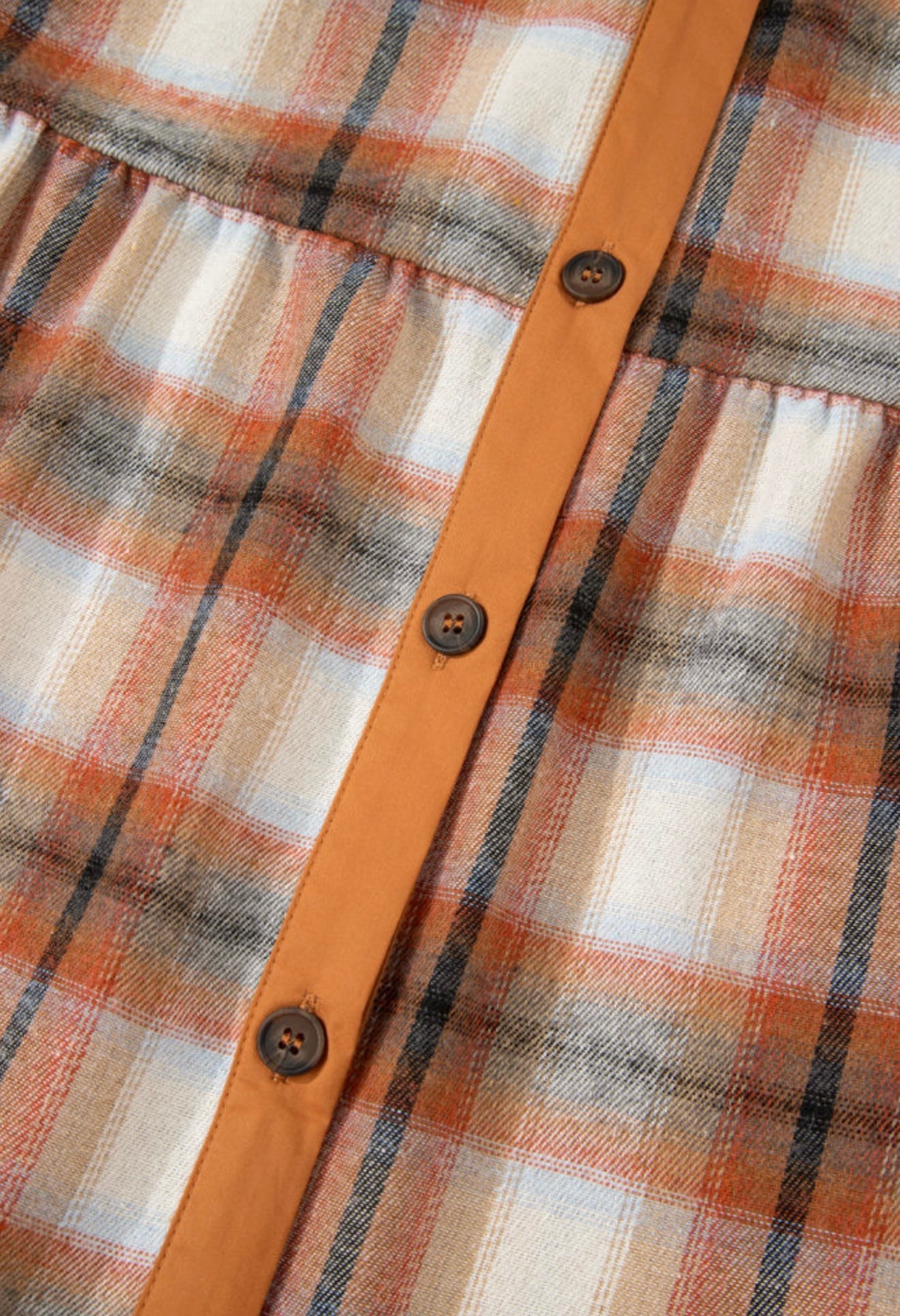 Plaid Flannel Button Front Dress