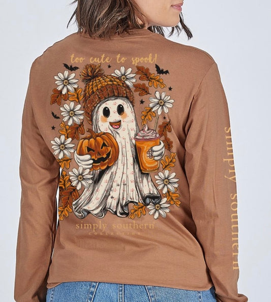 SS Long Sleeve Too Cute To Spook T