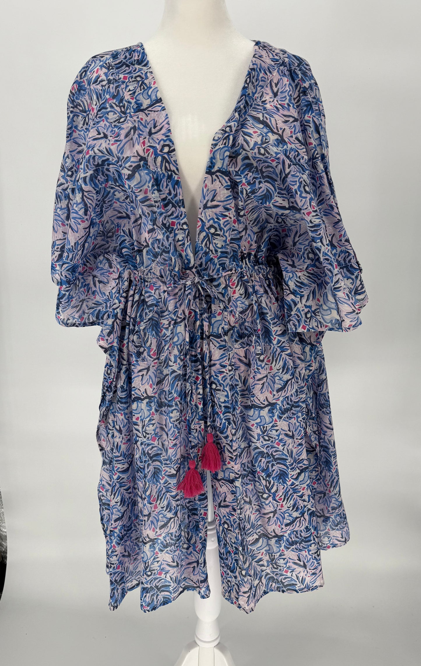 SS Lightweight Cover Up with Drawstring Waist Belt with Tassels