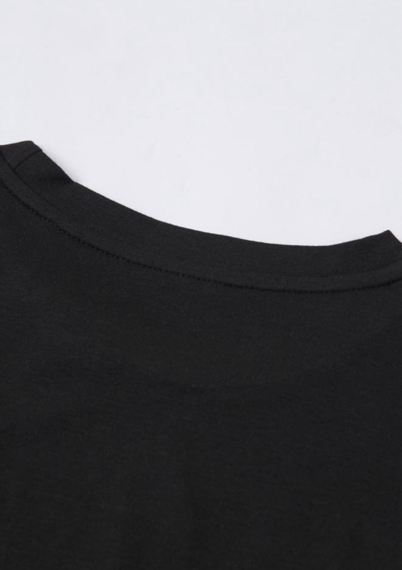 Black T Shirt with Cuff Sleeves