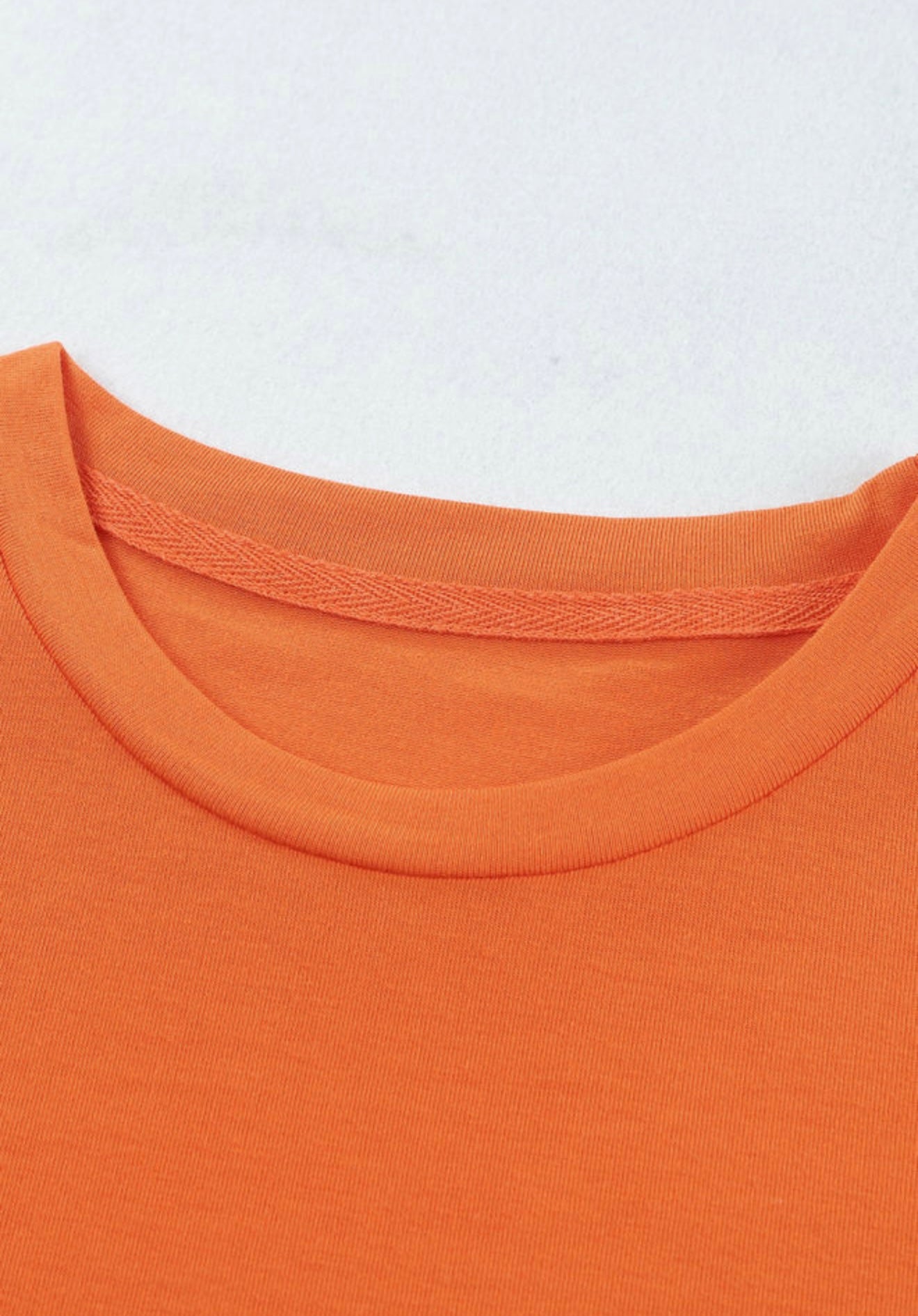 Orange Cuffed Sleeve T Shirt