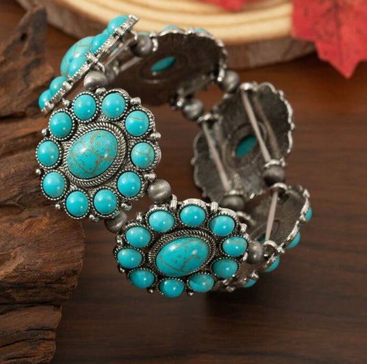Faux Turquoise Stretch Bracelet