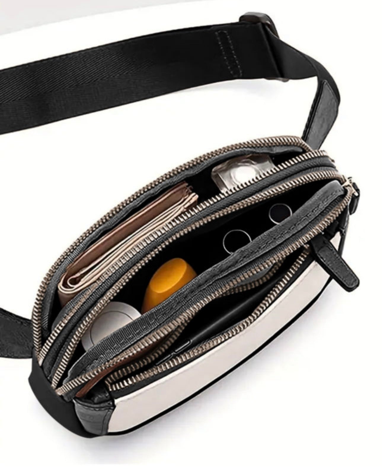 Black White Brown Sling Bag Fanny Pack Purse