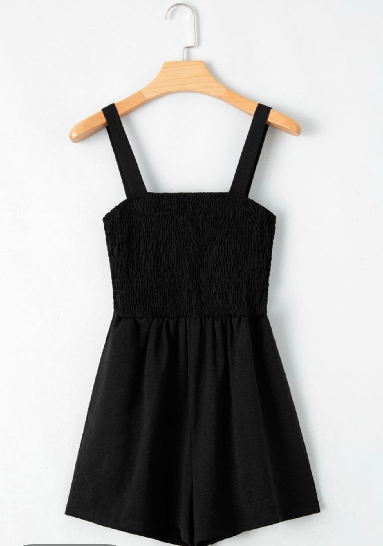 Black Elastic Back Romper