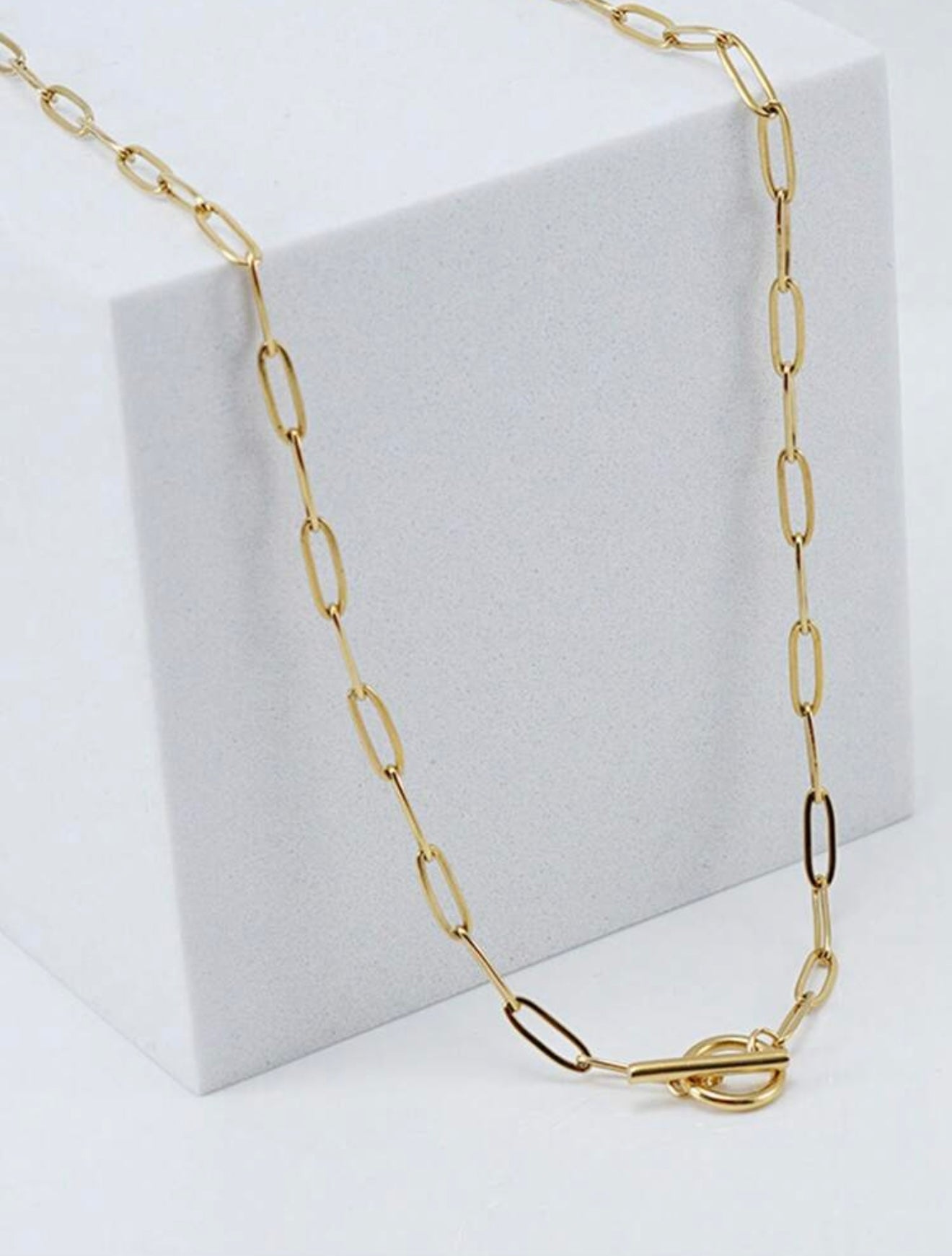 Paper Clip Link Necklace (Fade and Water Resistant)