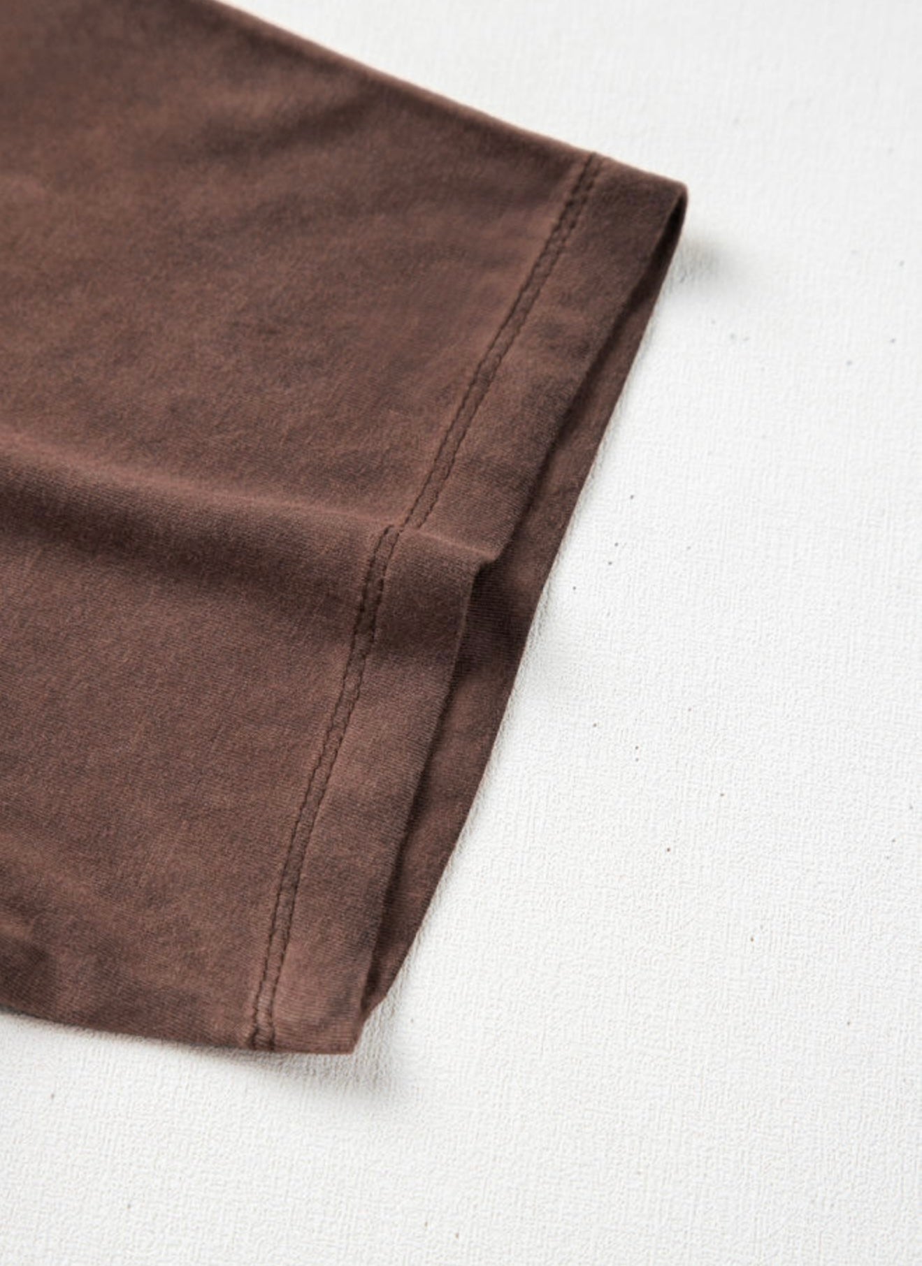Casual Acid Washed Chestnut Brown Top