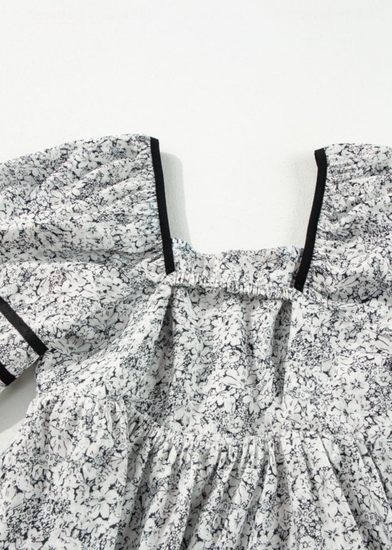 Black and White Tiny Flower Printed Dress