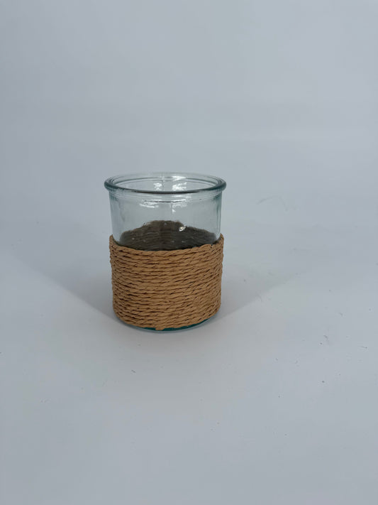 Rope Wrapped Glass Hurricane Vase—sm,med,large