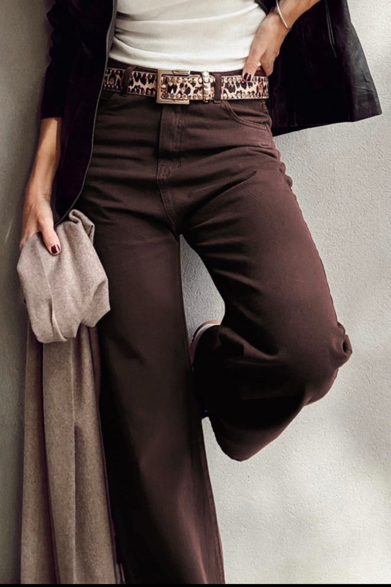 Trendy Style Brown wide leg pants
