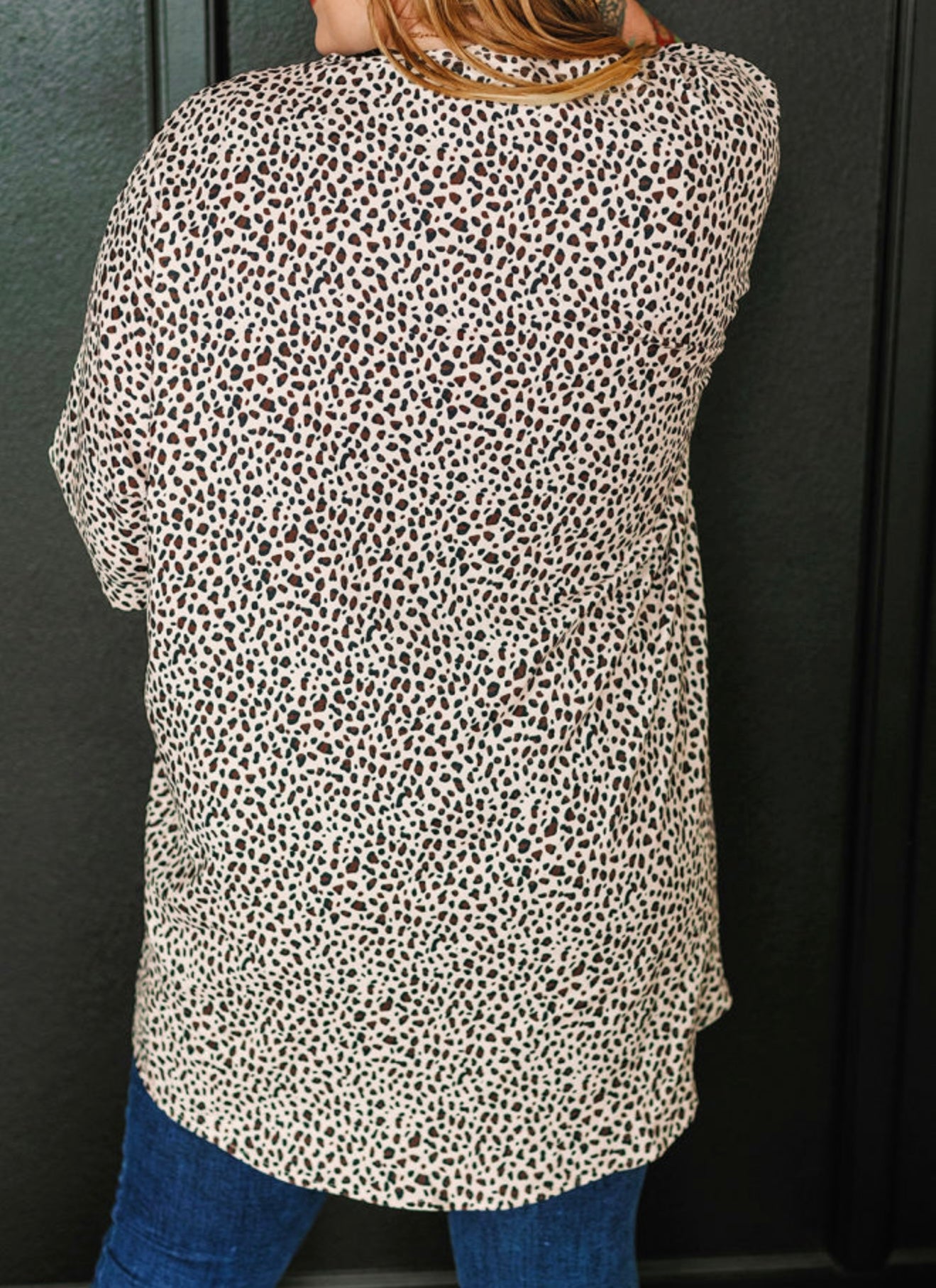 Short Sleeve Kimono in Animal Print
