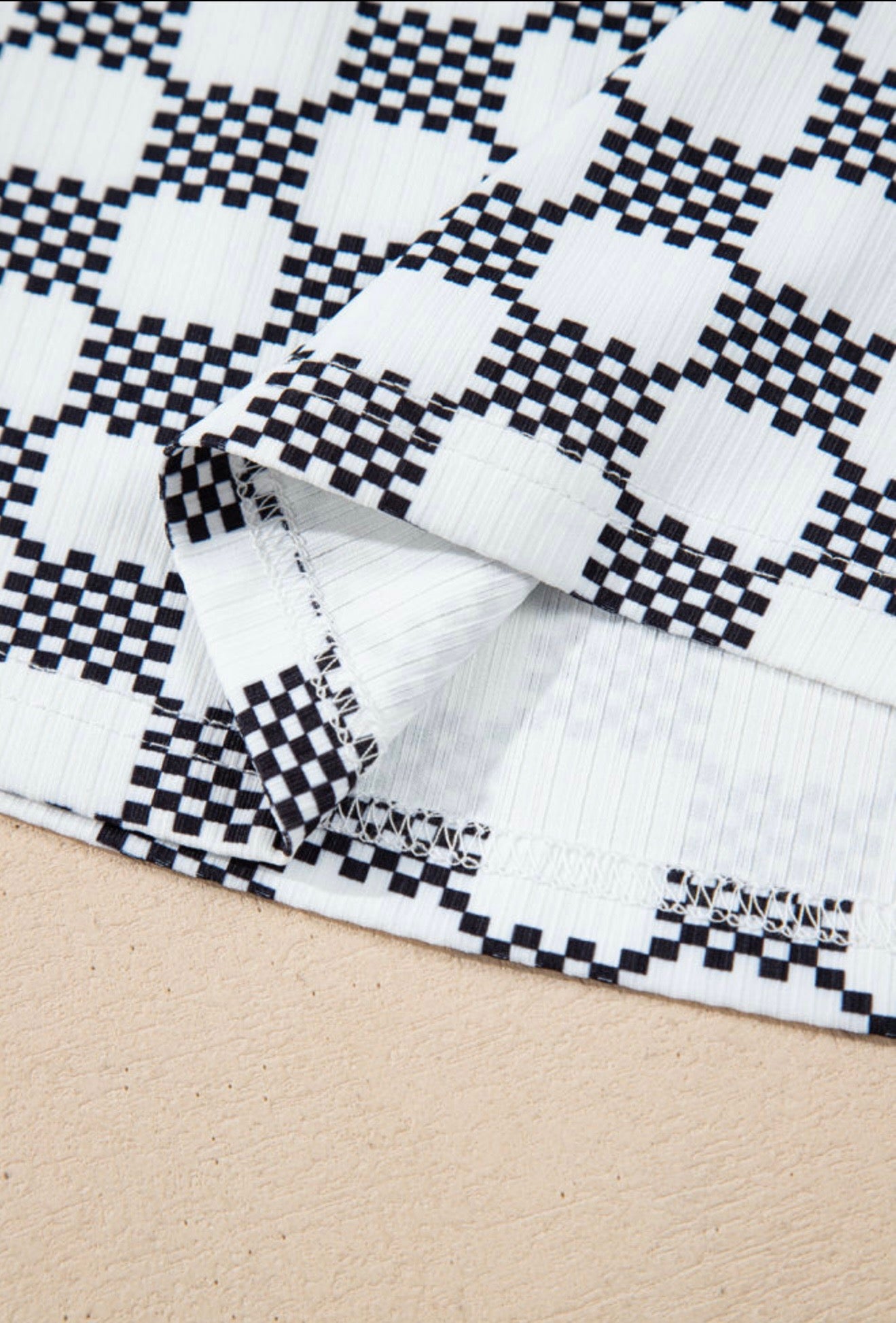 Black and White Checked Cropped Tank