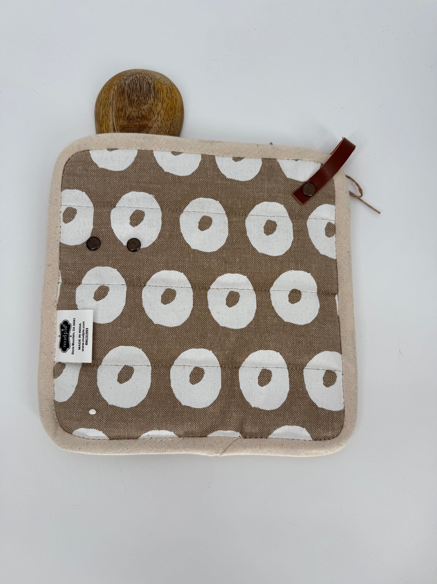 Pot Holder with Wooden Spoon Set by Mudpie