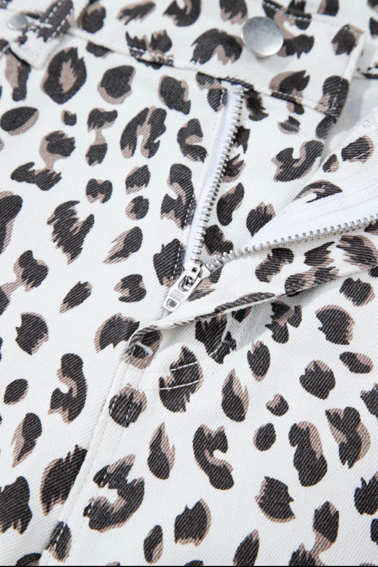 Animal Print Shorts with Frayed Hem