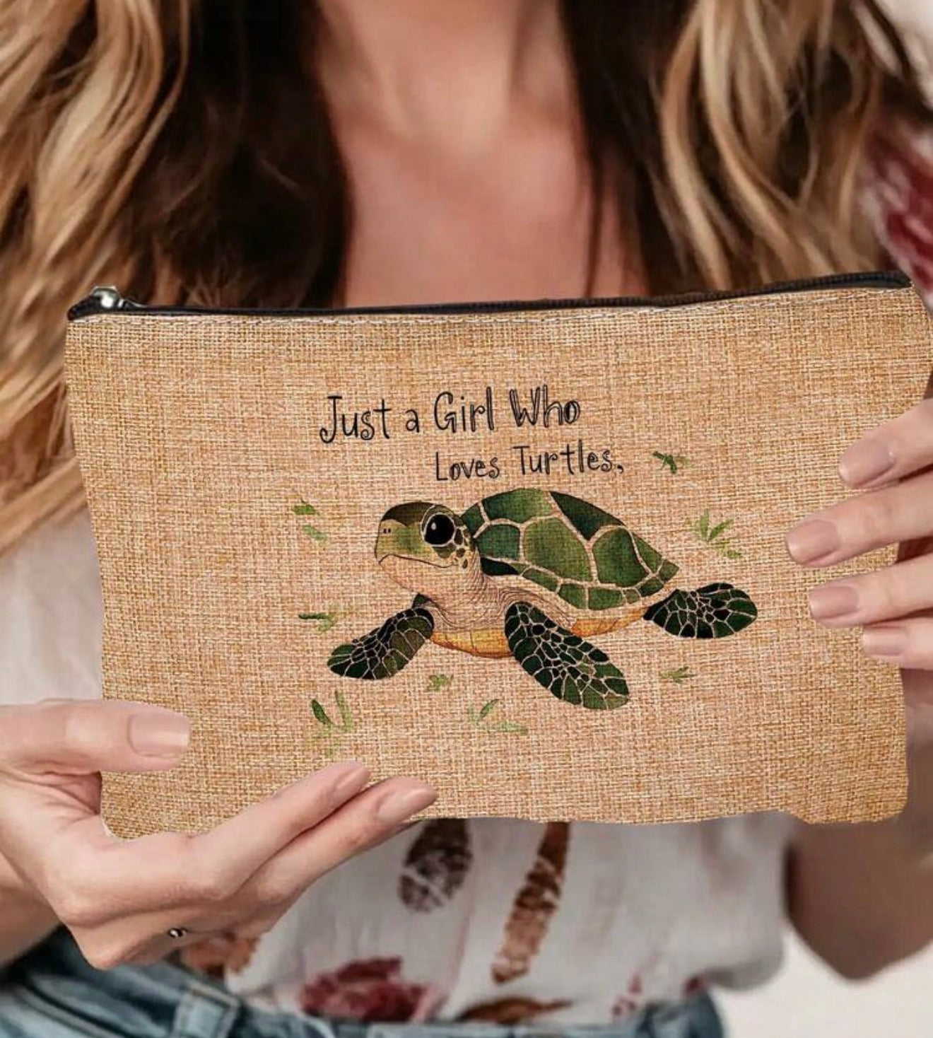 ST2 Just A Girl Who Loves Turtles Essentials Zippered Pouch