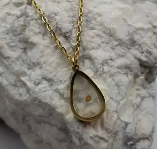 Mustard Seed in Teardrop Style Pendant